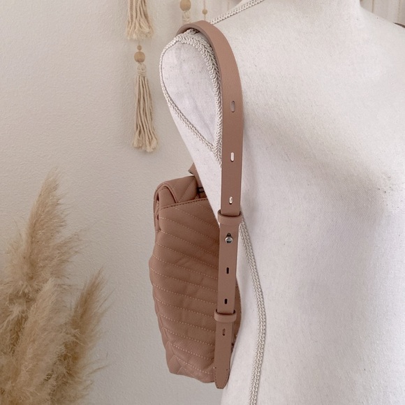 Rebecca Minkoff leather quilted backpack Edie Flap bag neutral minimalist gift main image 15